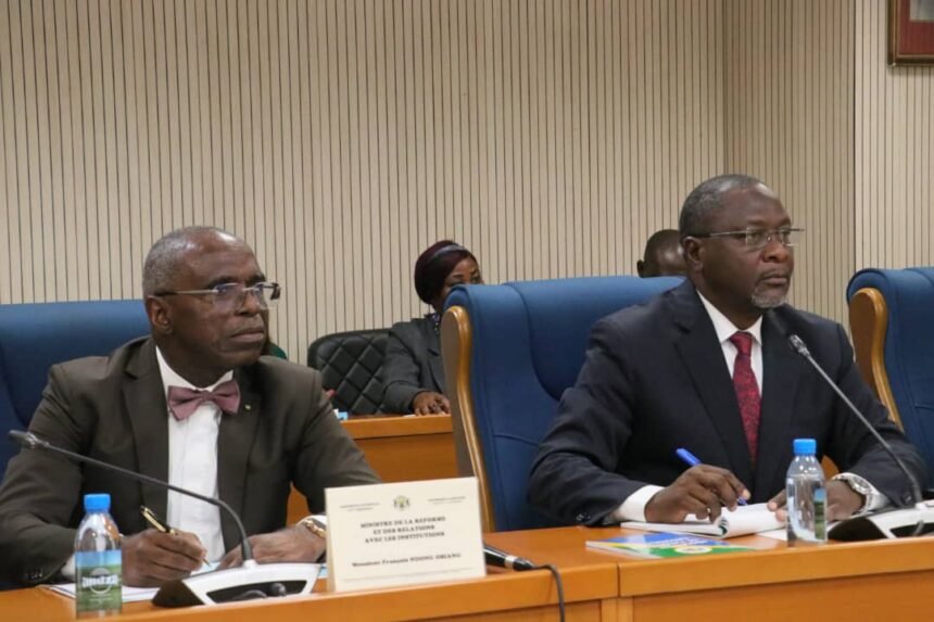 Travaux : Le Ministre François Ndong Obiang auditionné sur la création de la CNDPC au Palais Léon Mba.
