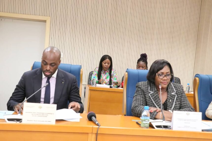 Travaux : Mark-Alexandre DOUMBA face à la Commission des Finances de l’Assemblée Nationale.